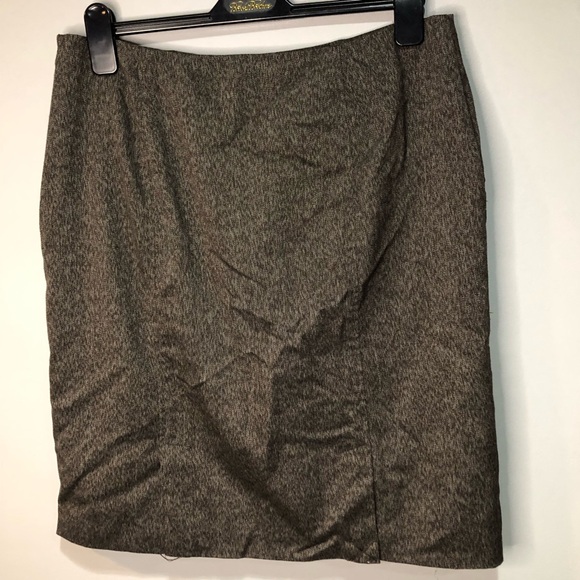 Coldwater Creek Pencil Skirt Career Brown Zipper Pockets Lined Double Slit - Picture 2 of 11